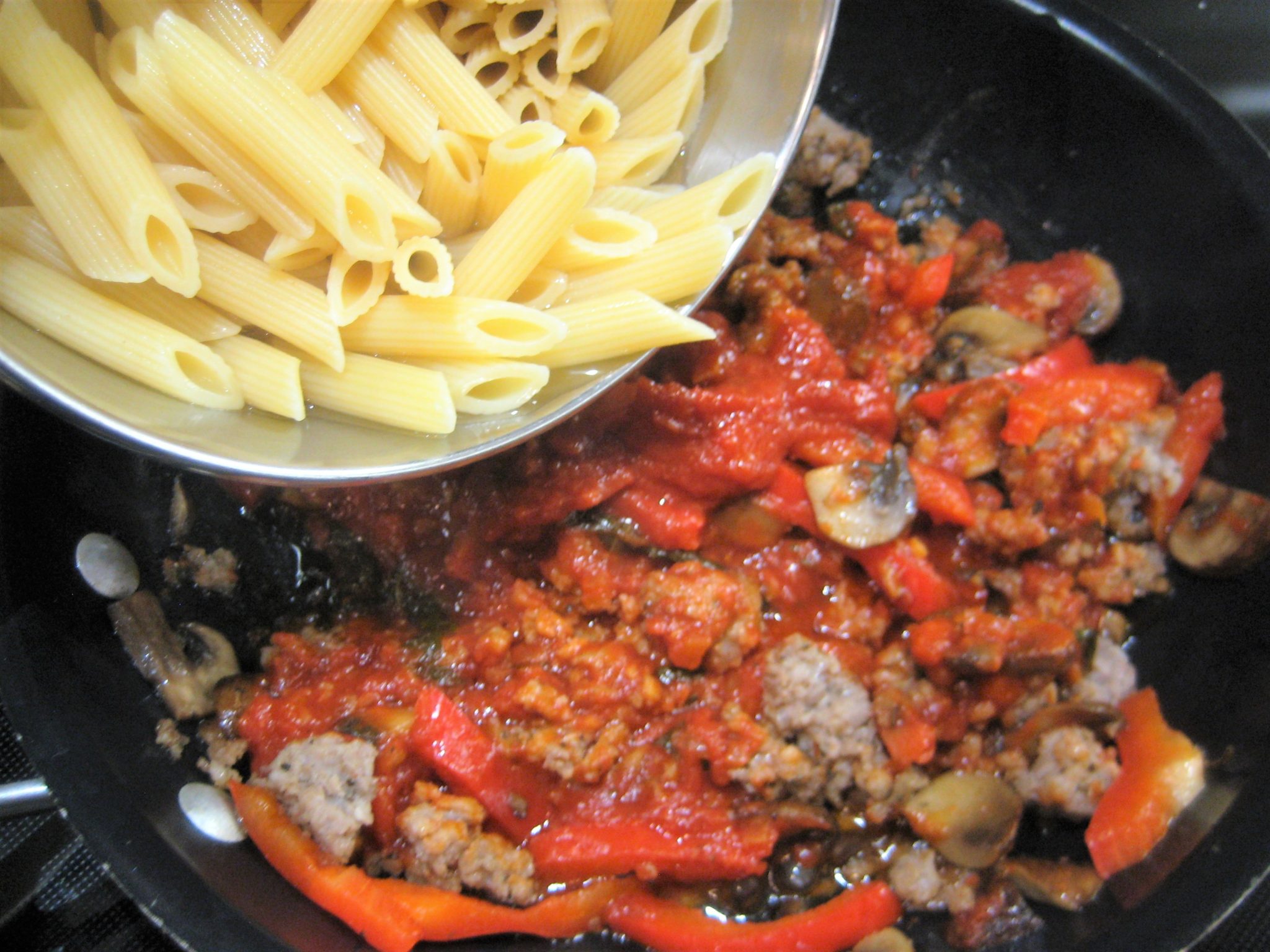 Italian Sausage and Mushroom Pasta with Marinara Sauce - The Hungary Soul