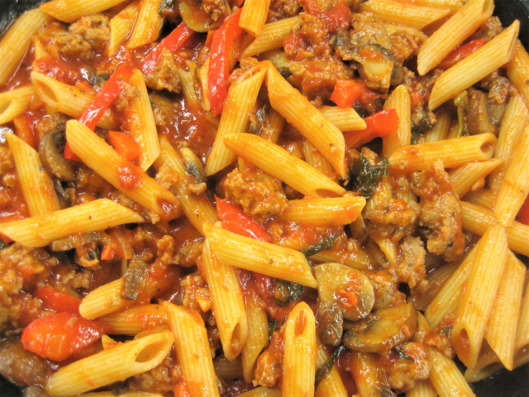 Italian Sausage and Mushroom Pasta with Marinara Sauce The Hungary Soul