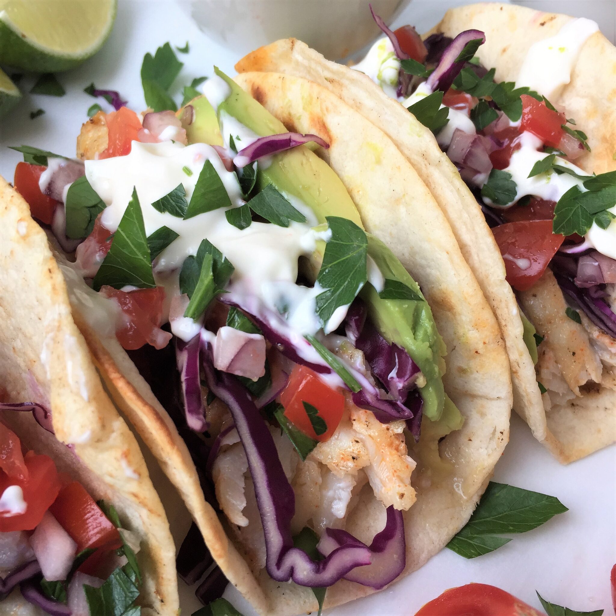 Grilled Fish Tacos with Crema Sauce - The Hungary Soul