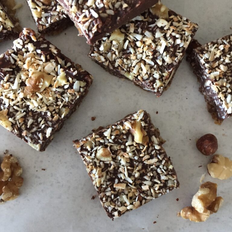 No-Bake Chocolate Coconut Nut Bars - The Hungary Soul